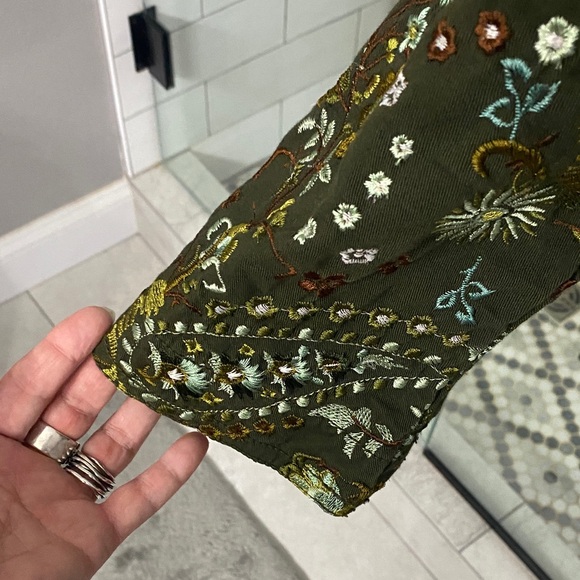 Johnny Was Olive Floral Embroidered Jacket - Picture 4 of 7